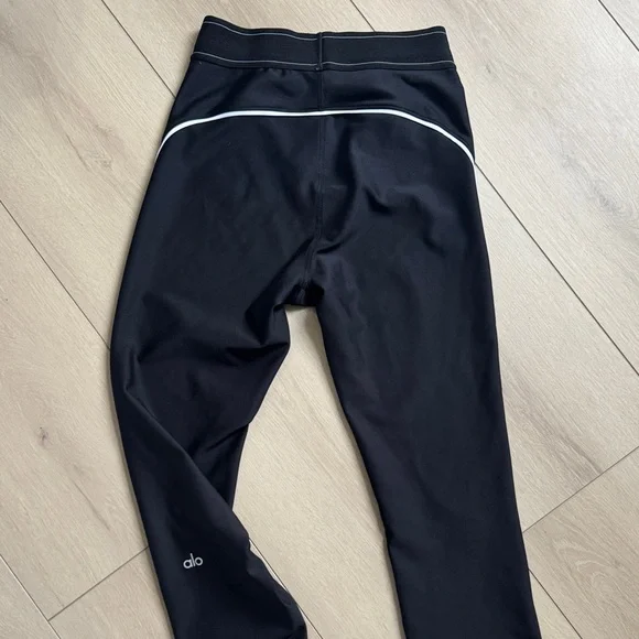 ALO Black Leggings with White Accents - Picture 3 of 7